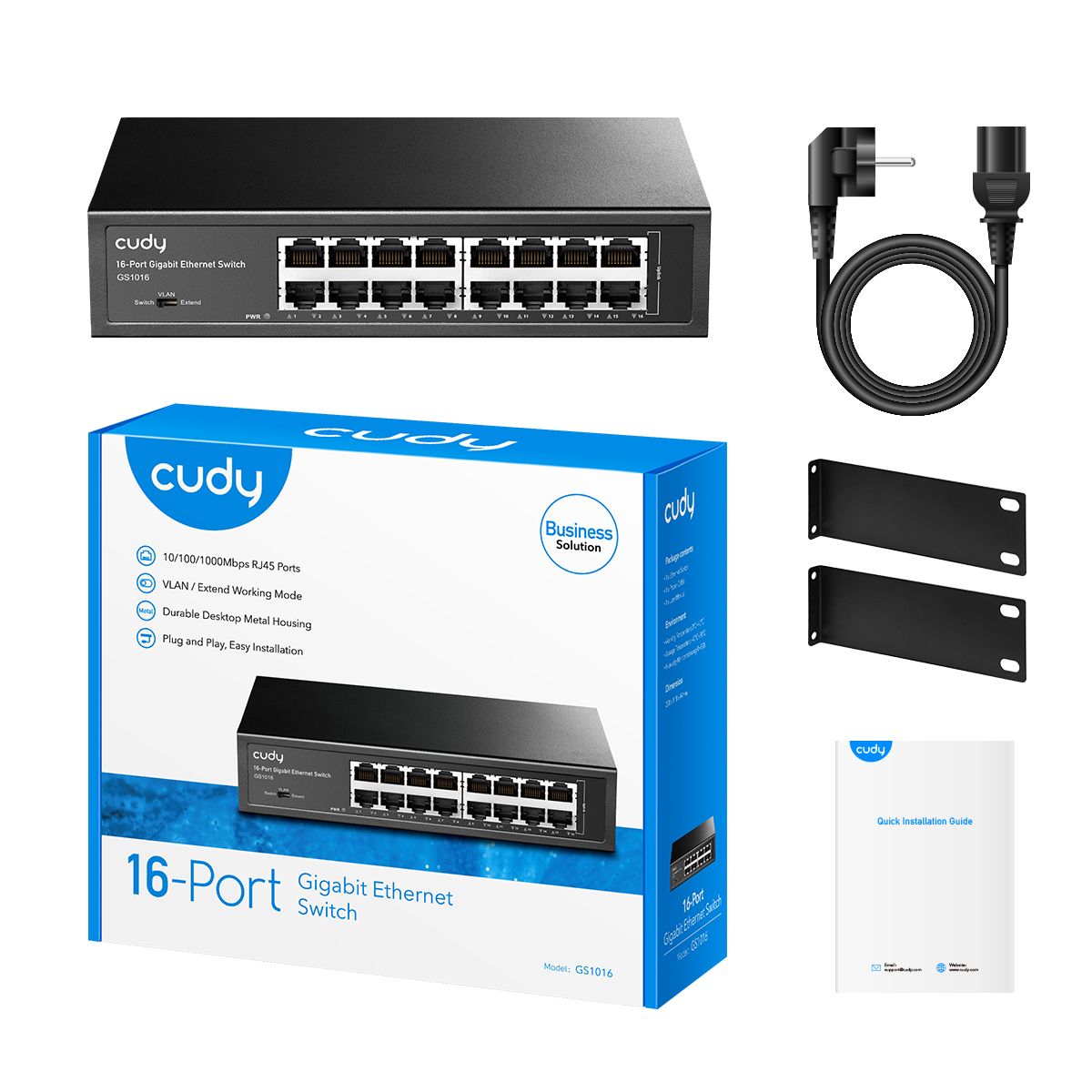 GS1016 - Switch CUDY 16p Gigabit Rack (GS1016)