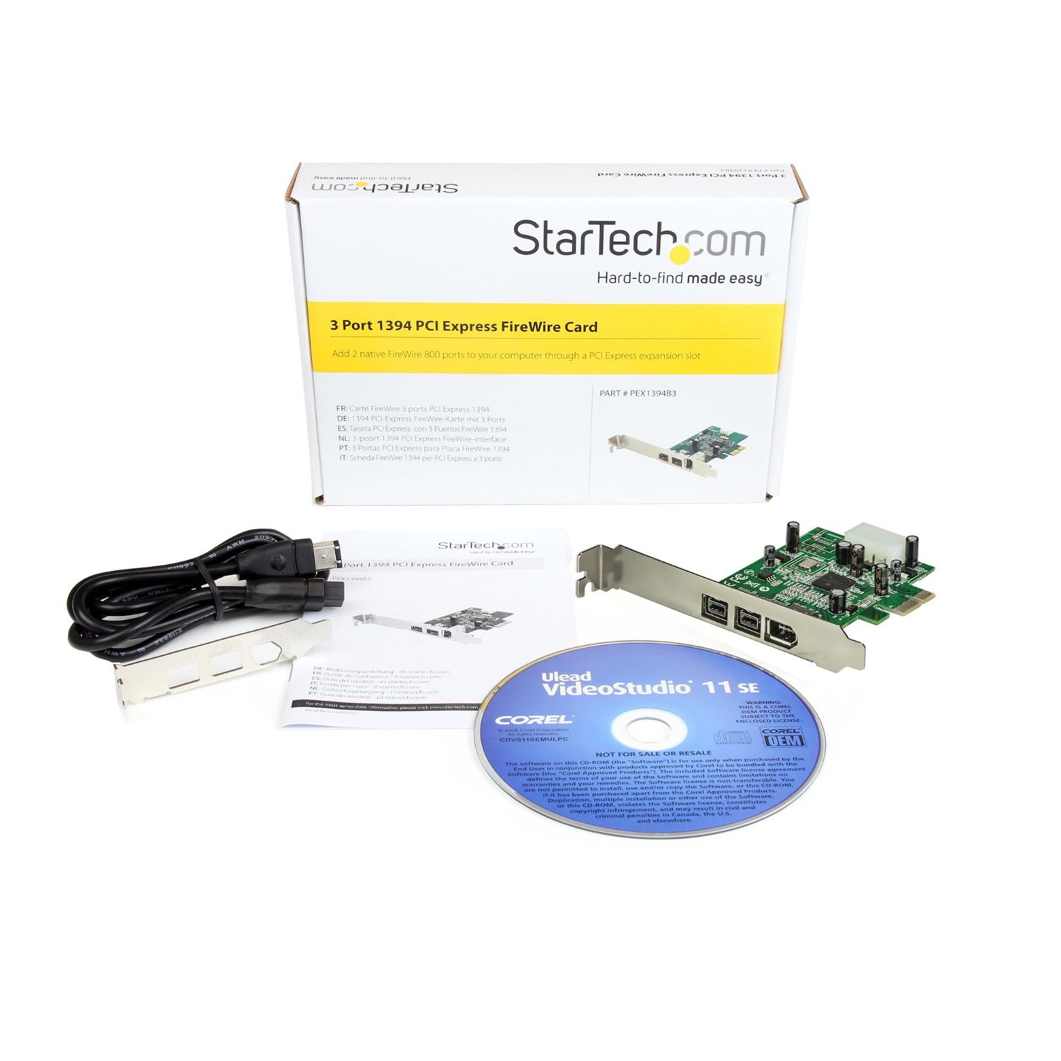 PEX1394B3 - Adaptador StarTech PCIe 1.1 a 2x F/W 800 1x F/W 400 (PEX1394B3)