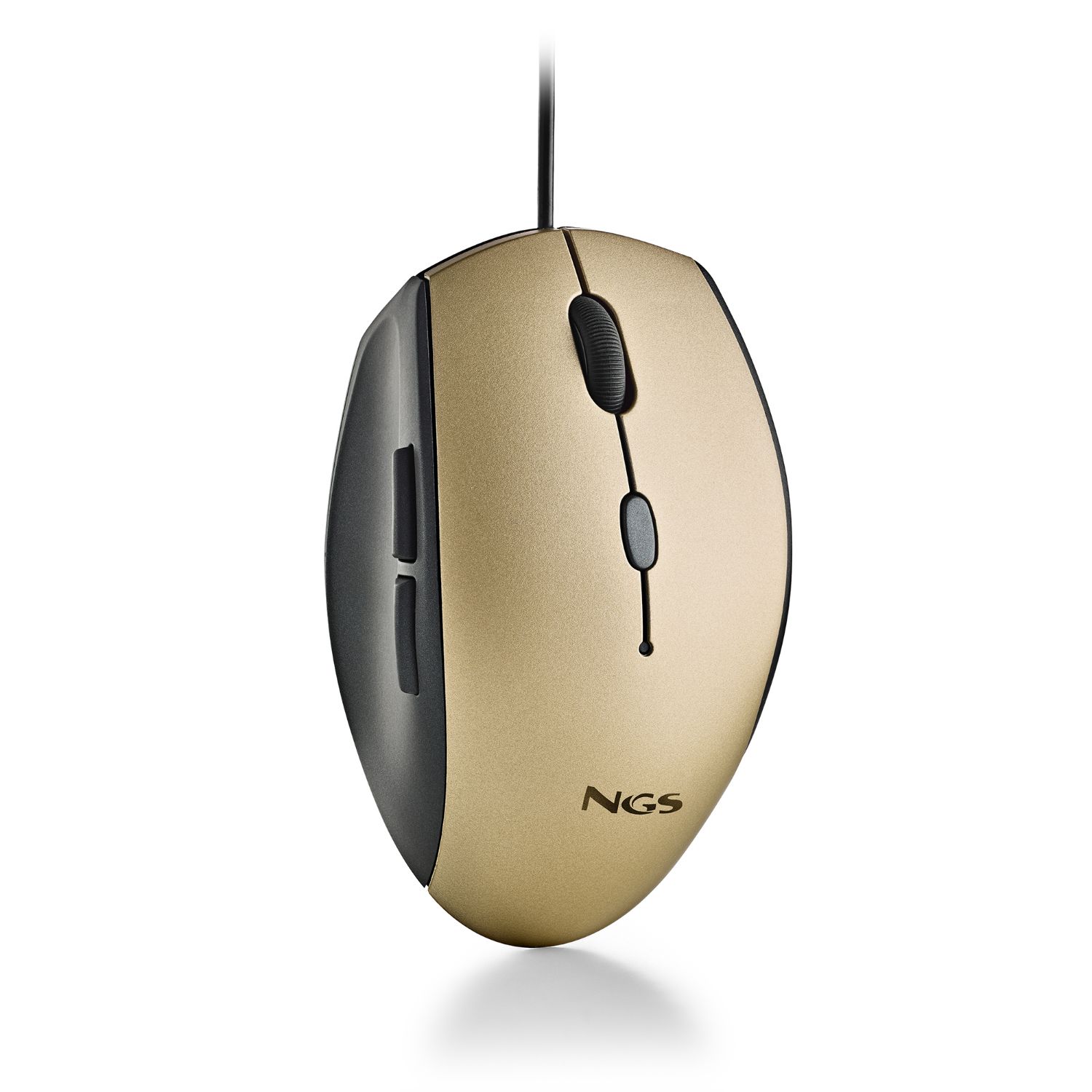 MOTHGOLD - Ratn NGS Ergonmico ptico Diestro USB-A 1600dpi 5 Botones Dorado (MOTHGOLD)