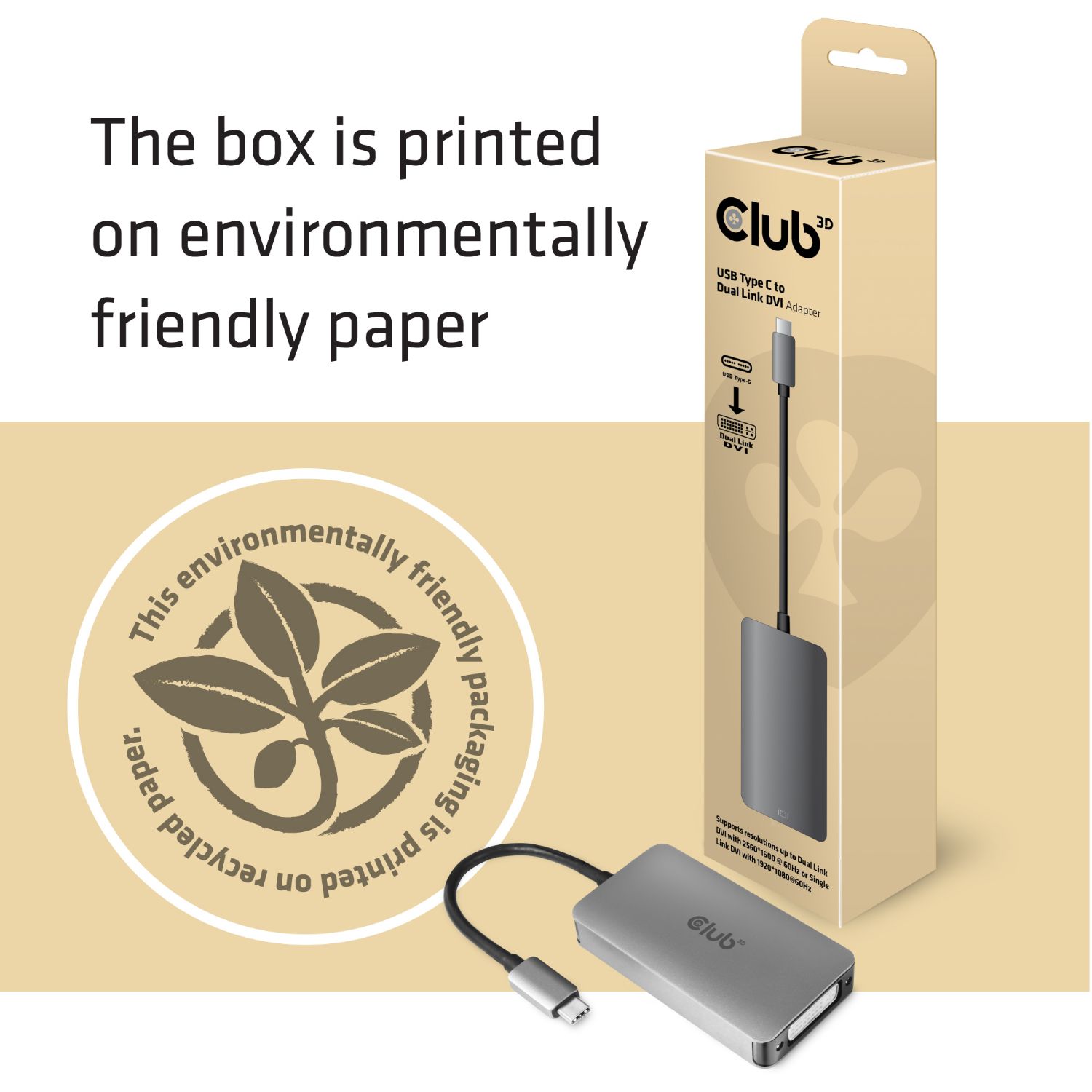 CAC-1510 - Adaptador Club 3D USB-C 3.0/M a DVI-D/H Gris (CAC-1510)