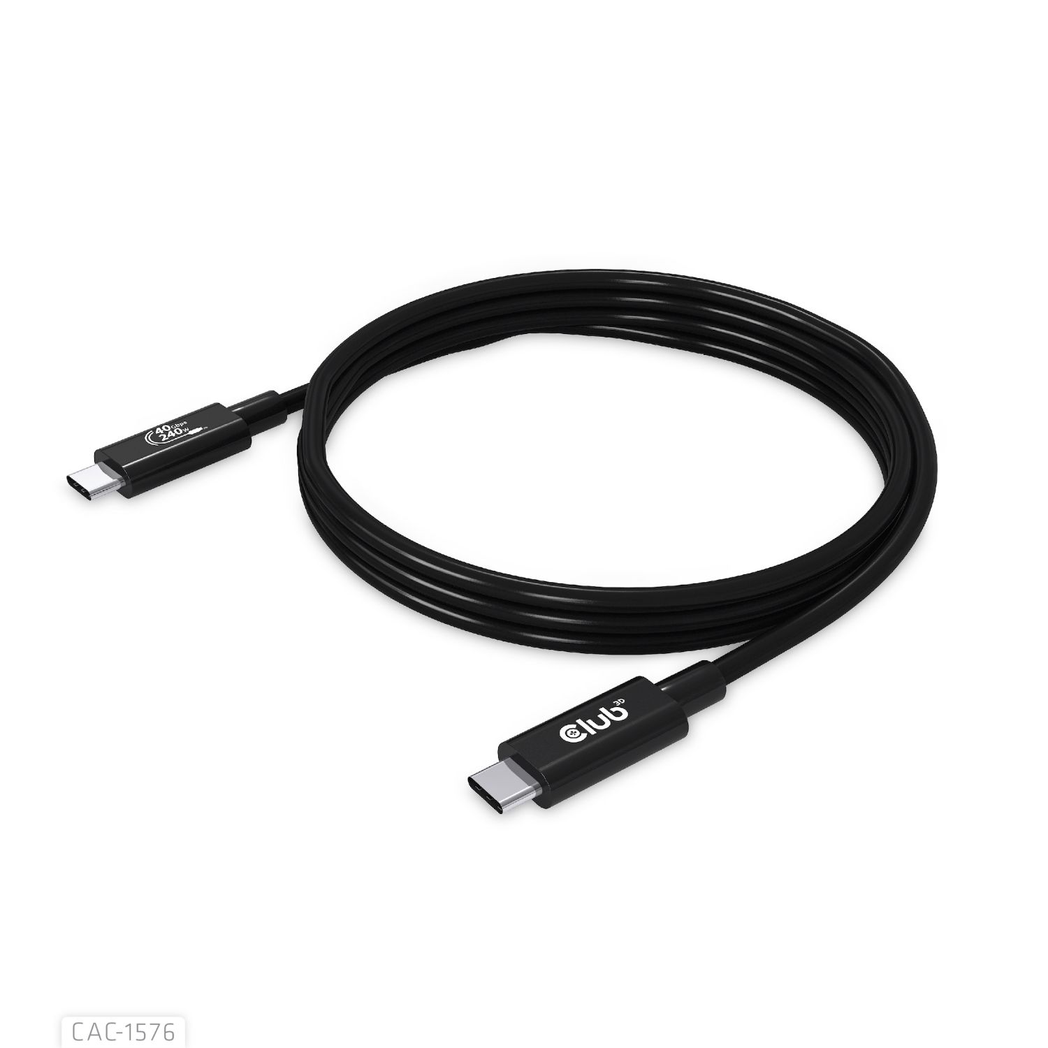 CAC-1576 - Cable Club 3D USB-C 4.0/M a USB-C 4.0/M PD 240W 1m Negro (CAC-1576)