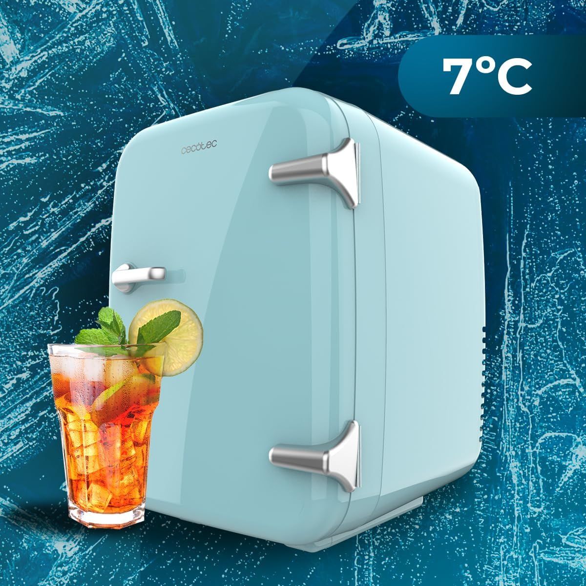 02684 - Frigorifico CECOTEC Bolero MiniCooling 4L Habana Light Compatible con coche y caravanas Funcin enfriamiento y calentamiento 7-65C Azull Claro (02684)