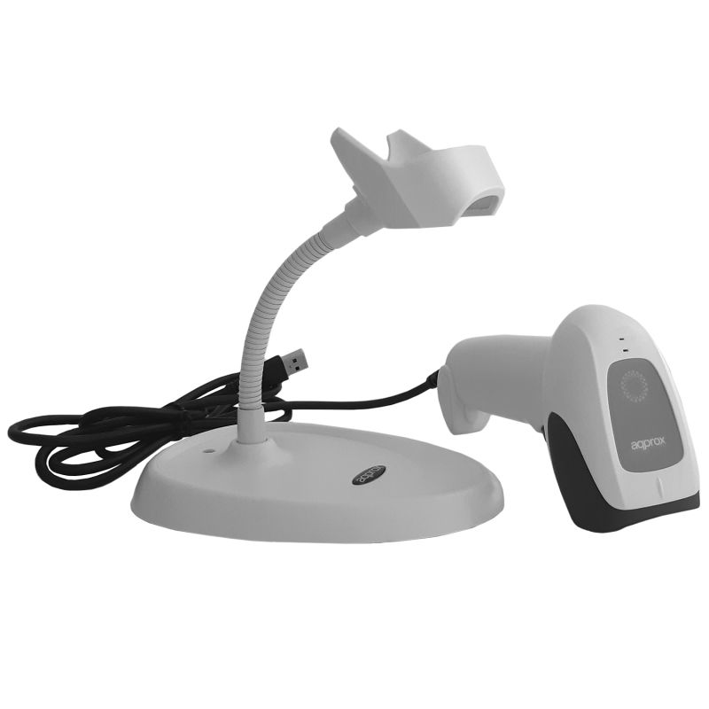 APPLS11ASWH - Escner Approx de Cdigo de Barras 1D USB IP52 con Soporte Blanco (APPLS11ASWH)
