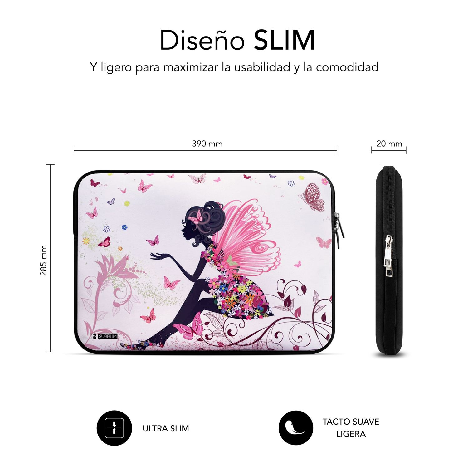 SUBLS-SKIN152 - Funda SUBBLIM Trendy Sleeve Neo Hada 15.6