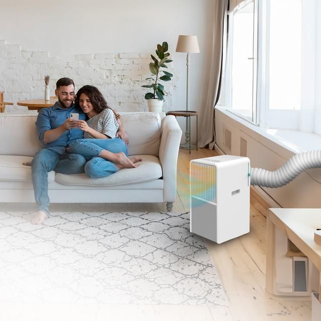 08165 - A.C. Porttil CECOTEC ForceClima 9450 Style 9000 BTU Pantalla LED 2 Velocidades 5 Modos (Ventilador/Refrigeracin/Calefaccin/Deshumidificacin/Noche) Mando a Distancia Blanco/Gris (08165)