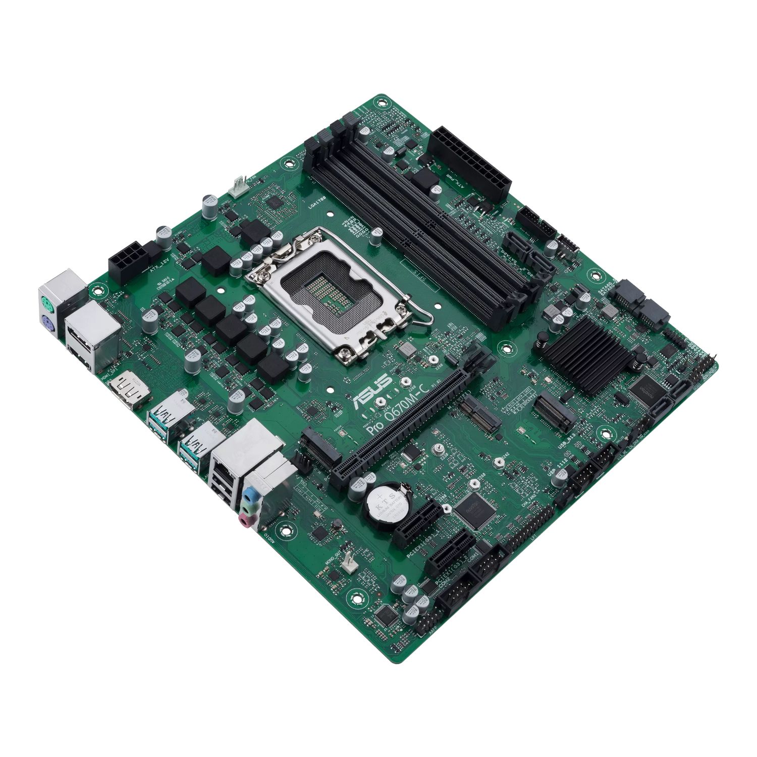 90MB19E0-M0EAYC - Placa base ASUS PRO Q670M-C-CSM: (1700) 4DDR5 M.2 SATA3 PCIe USB 2.0 USB-A 3. DP 1.4 HDMI 2.1 PS/2 RJ45 7.1 mATX Gigabit Ethernet