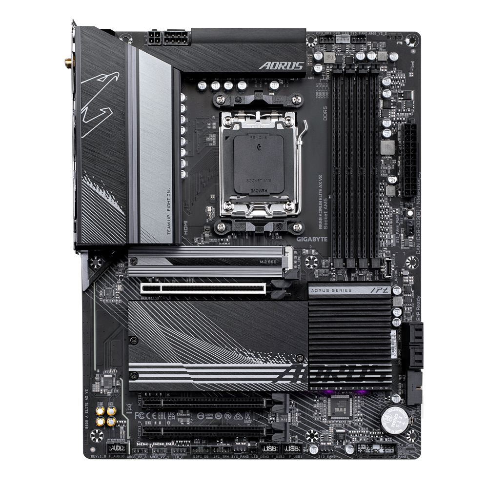 9MB65ELX2-00-10 - Placa base GIGABYTE B650 AORUS ELITE AX V2:(AM5) 4DDR5 M.2 SATA3 PCIe USB 2.0 USB-A 3.0/3.1 USB-3.1 HDMI 2.1 RJ45 7.1 ATX WiFi 6E Bluetooth 5.3 Gigabit Ethernet 2.5
