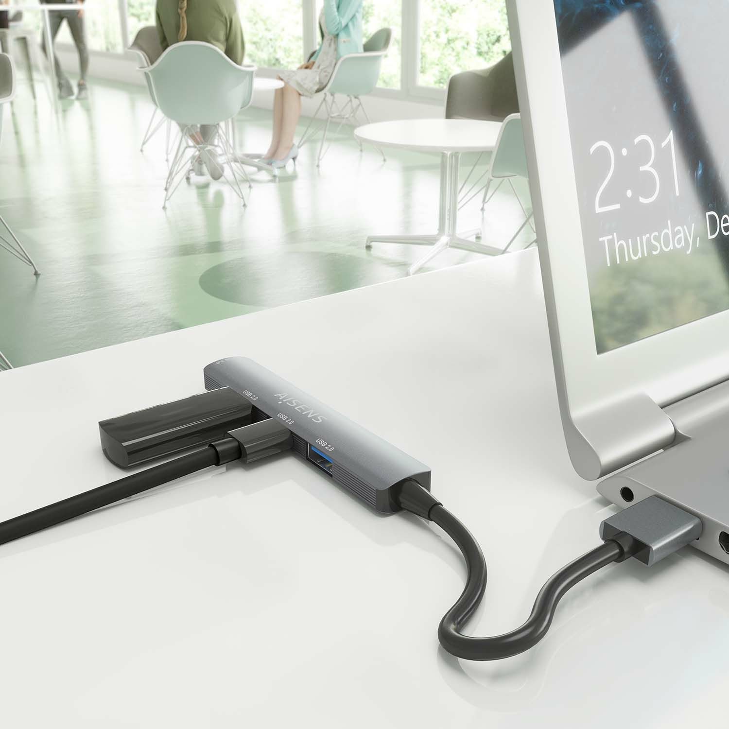 A106-0859 - Hub AISENS USB-A 3.0/M a 3xUSB 2.0 H/1xUSB-A 3.0 H 10cm Gris (A106-0859)
