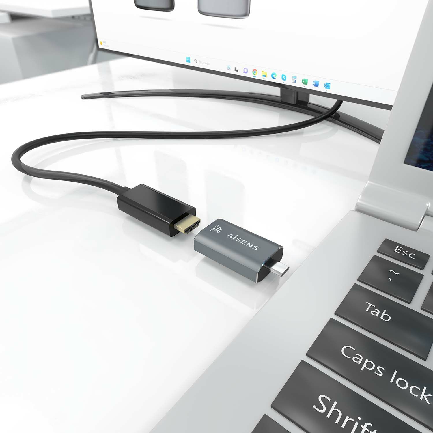 A109-0862 - Adaptador AISENS USB-C/M a HDMI A/H 4K UHD Gris (A109-0862)