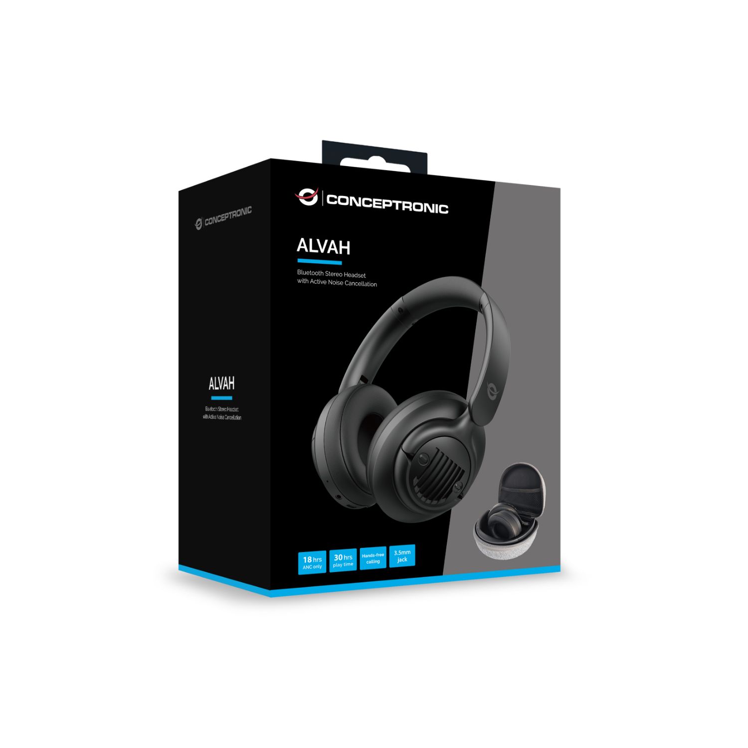 ALVAH02B - Auriculares CONCEPTRONIC Circumaurales Binaurales Plegables Micr�fono Integrado 3.5mm Bluetooth 5.4 Negros (ALVAH02B)