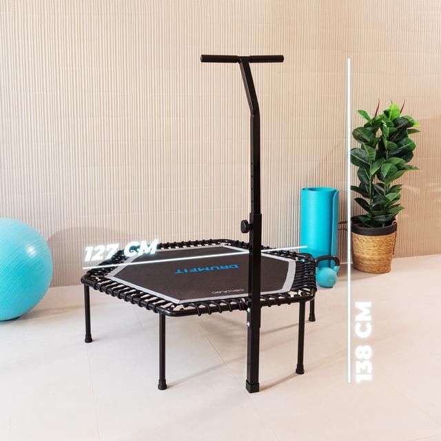 07195 - Cama Elstica CECOTEC Drumfit Jump 1270 Dimetro 127cm Plegable 7 Patas Altura Ajustable Mx. 100Kg Negra (07195)
