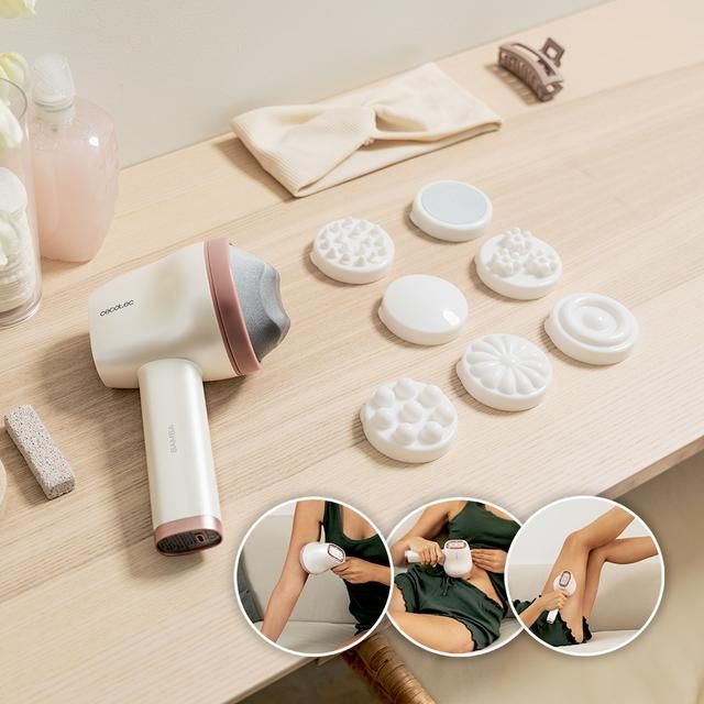 04449 - Masajeador corporal CECOTEC SkinCare Push Up, anticelul�tico con 8 cabezales, 5 modos y 6 niveles de intensidad (04449)