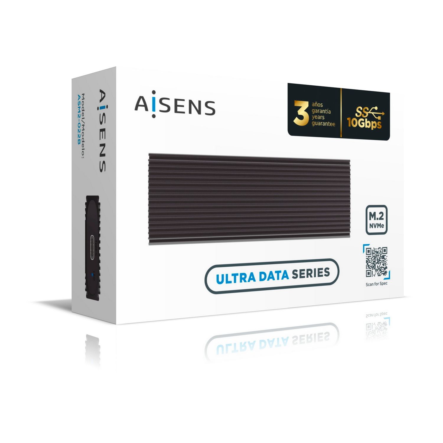 ASM2-022B - Caja AISENS SSD M.2 NVMe USB-C 3.1 Negra (ASM2-022B)