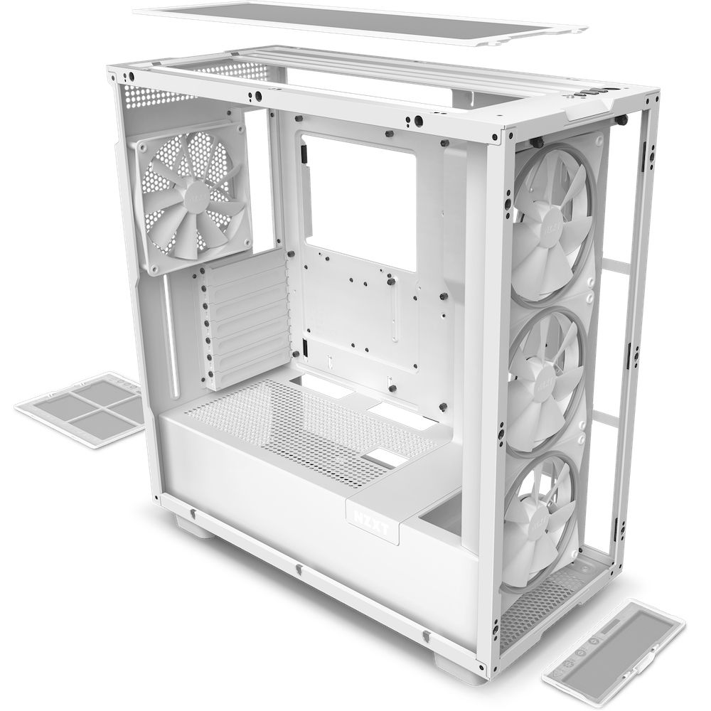 CM-H71EW-02 - Caja Gaming NZXT H7 Elite Ventana Lateral de Cristal Templado RGB 2xUSB-A 3.0 1xUSB-C 3.1 ATX mATX Mini-ITX Blanca (CM-H71EW-02)