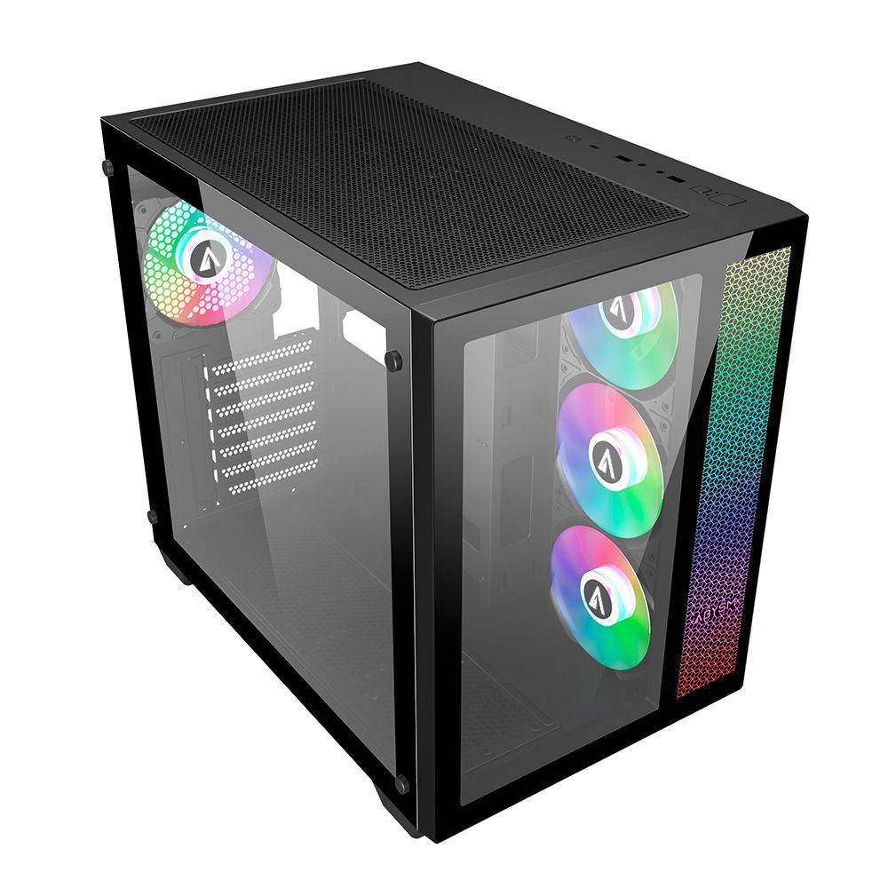 AB128511 - Caja Gaming Abysm Danube Sava 285 Ventana Lateral de Cristal Templado ARGB 2xUSB-A 3.0 2xUSB-C 3.1 ATX mATX Mini-ITX Negra (AB128511)