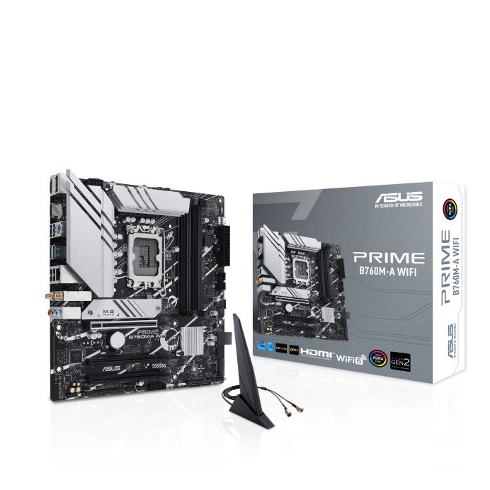 90MB1EL0-M1EAY0 - ASUS PRIME B760M-A WIFI: (1700) 4DDR5 SATA3 M.2 USB 2.0 USB-A 3.1 HDMI DP RJ45 PS/2 7.1 mATX WiFi 6E Bluetooth 5.2 Gigabit Ethernet 2.5