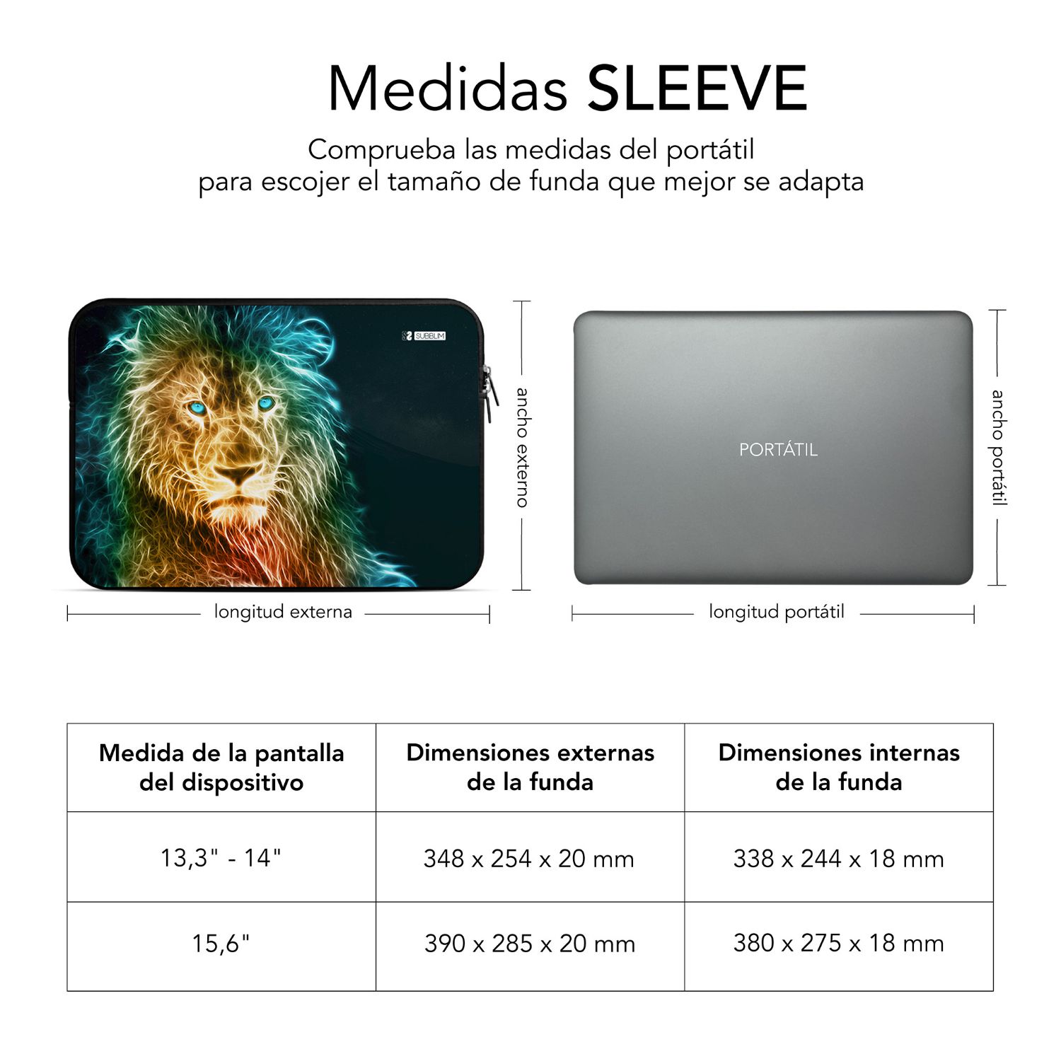 SUBLS-SKIN103 - Funda SUBBLIM Trendy Neo Lion 13.3