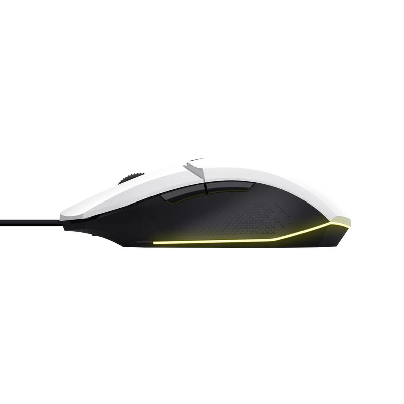 24485 - Ratn Gaming Trust GXT 109W FELOX ptico Diestro RGB USB-A Cable 1.5m 6400dpi 6 Botones Negro/Blanco (24485)