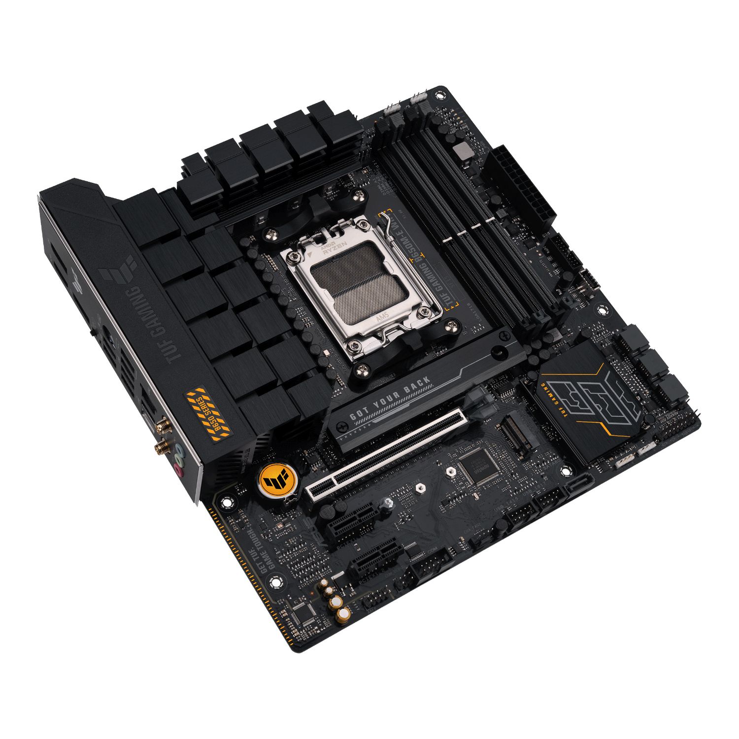 90MB1FV0-M0EAY0 - Placa base ASUS TUF GAMING B650M-E WIFI: (AM5) 4DDR5 SATA3 M.2 PCIe USB 2.0 USB-A 3.0/3.1 USB-C 3.1 HDMI DP RJ45 PS/2 7.1 mATX WiFi 6 Bluetooth 5.2 Gigabit Ethernet 2.5