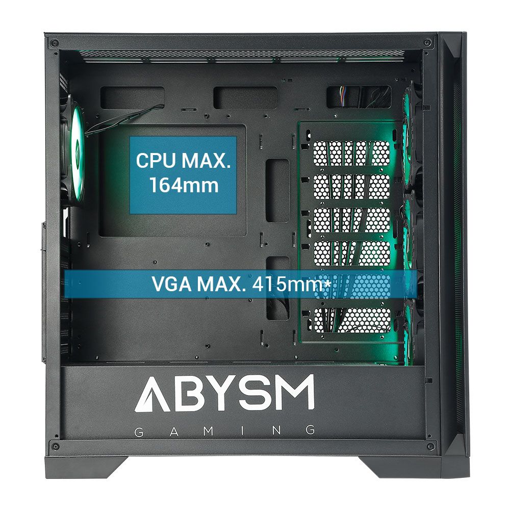 AB812111B - Caja Gaming Abysm Danubio Mura BX300 Ventana Lateral de Cristal Templado ARGB 2xUSB-A 3.0 1xUSB-C 3.1 ATX EATX ITX mATX Negra (AB812111B)