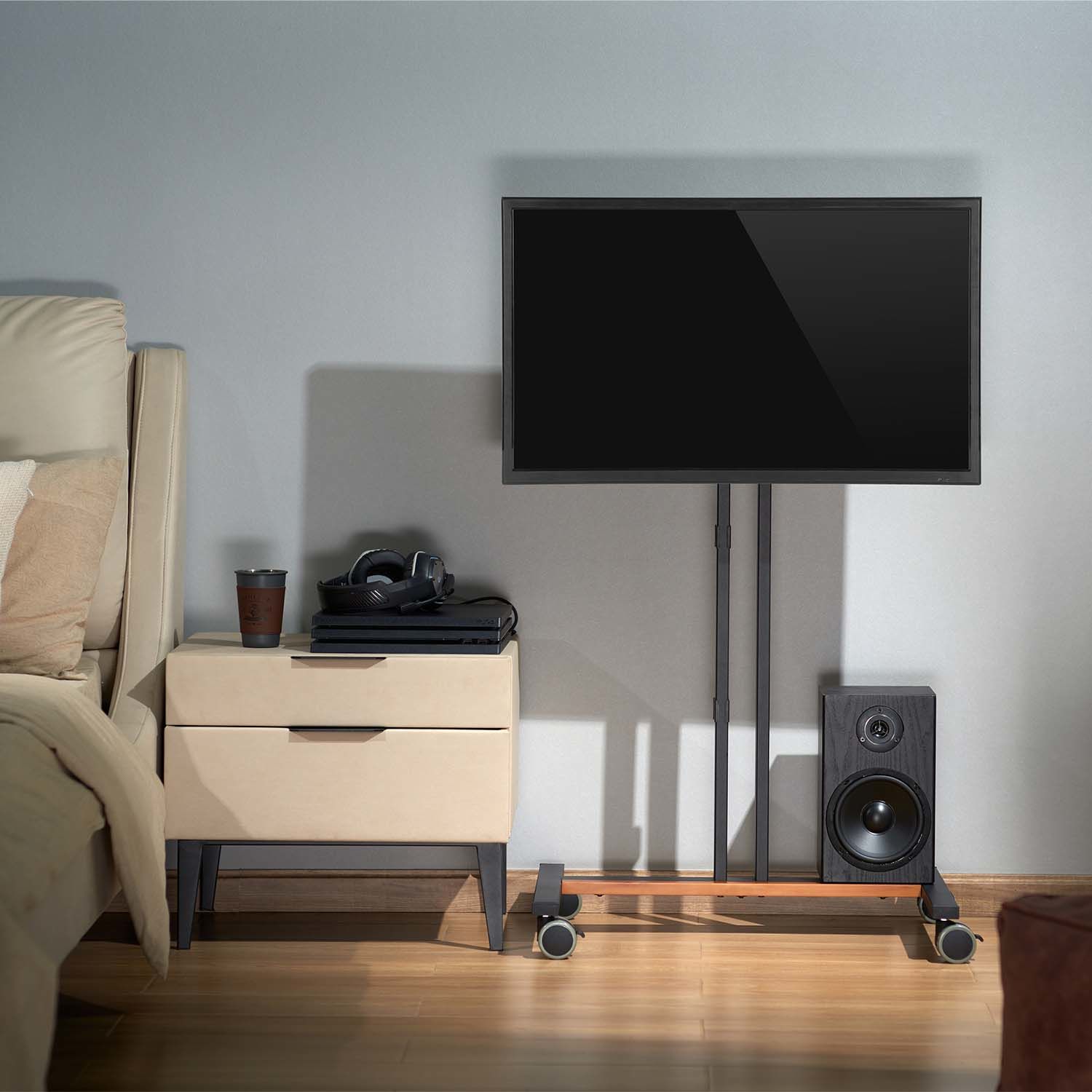 FT55TE-213 - Soporte Pie AISENS con ruedas, inclinable, 32-55