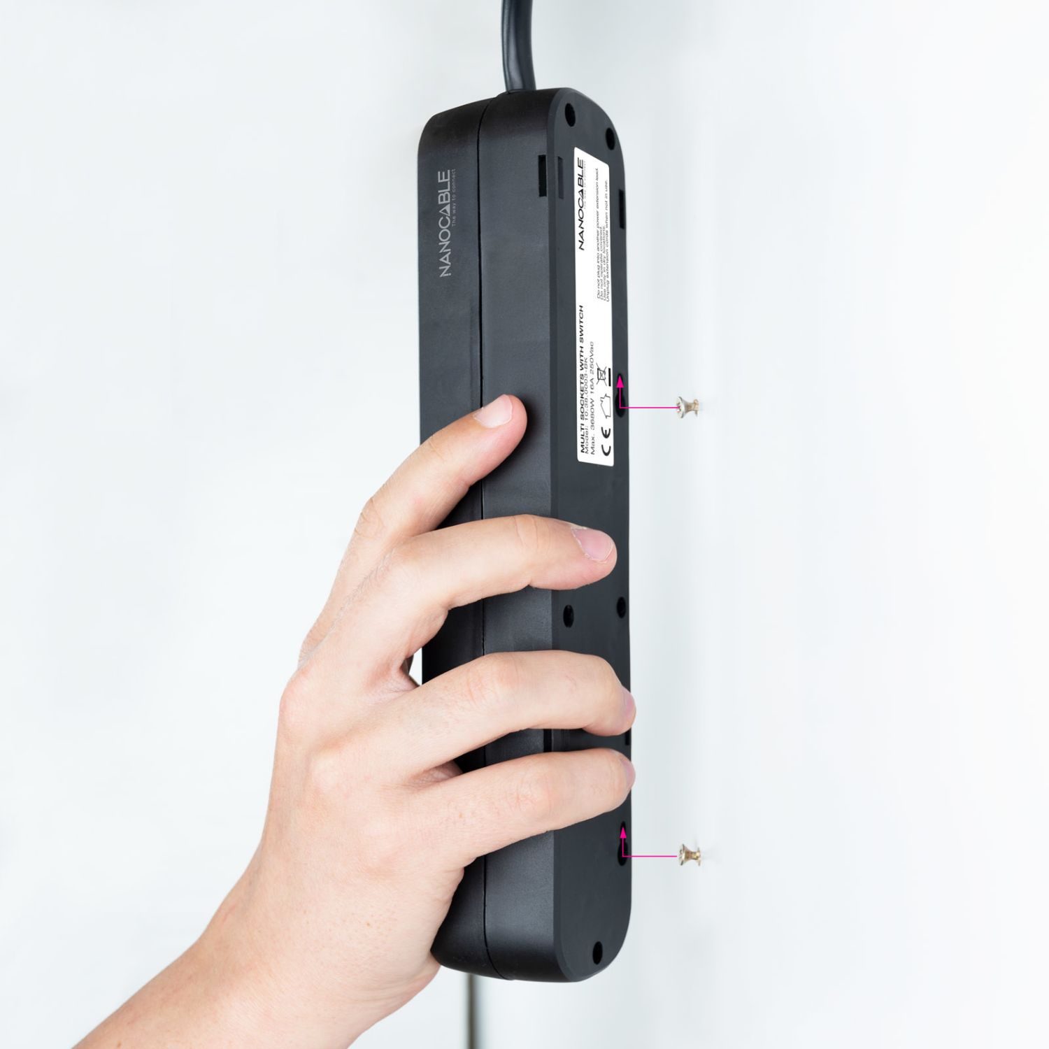 10.38.0003-BK - Regleta Nanocable 3xSchuko Interruptor Cable 1.4m Negra (10.38.0003-BK)