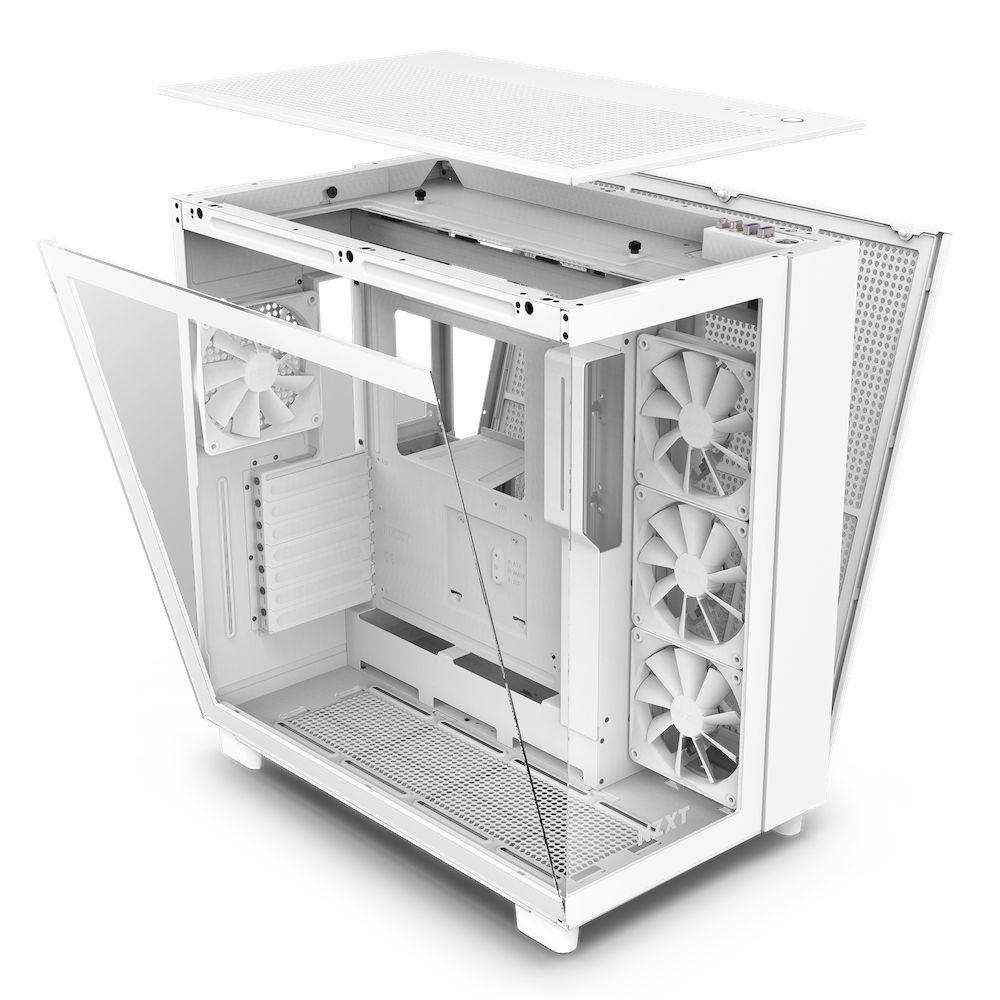 CM-H91FW-01 - Caja NZXT H9 Flow Panel Lateral de Cristal Templado RGB 2xUSB-A 3.0 1xUSB-C 3.1 ATX mATX Mini-ITX Blanca (CM-H91FW-01)