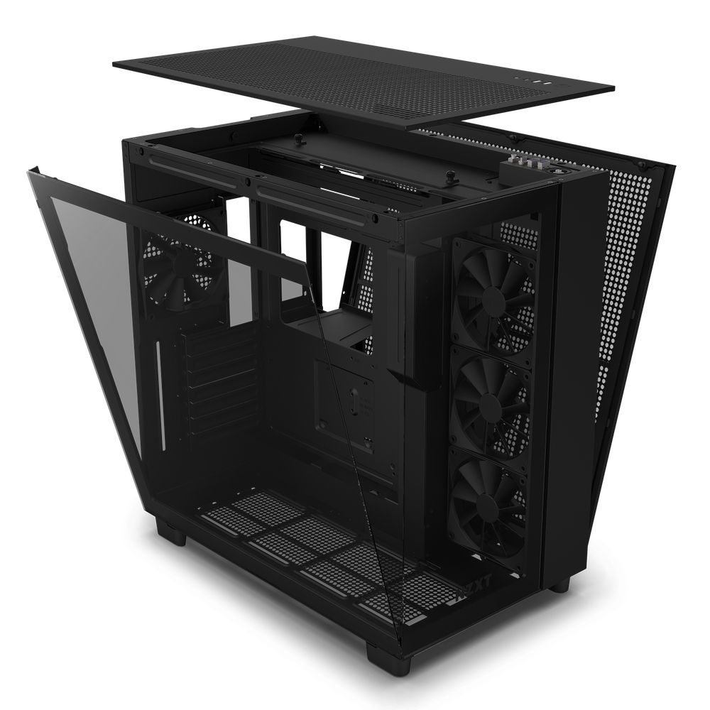 CM-H91FB-01 - Semitorre NZXT H9 Flow Panel Lateral de Cristal Templado RGB Sin/Fuente 2xUSB-A 3.0 1xUSB-C 3.1 ATX mATX Mini-ITX Negra (CM-H91FB-01)