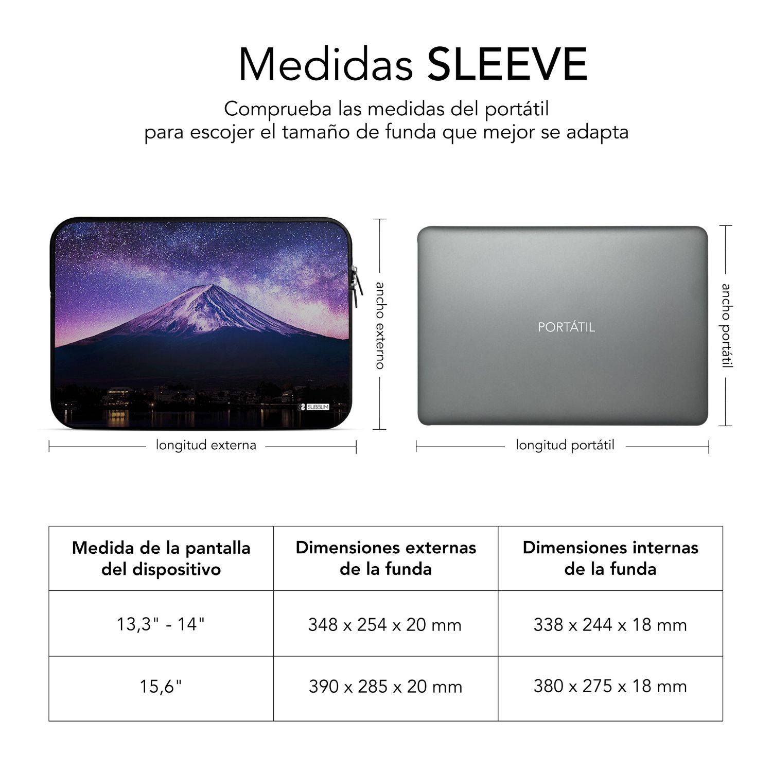SUBLS-SKIN100 - Funda SUBBLIM Trendy Neo Mountain 13.3-14