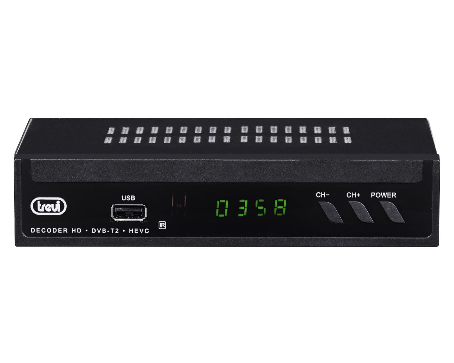 03378T2 - Decodificador Trevi DVB-T2 HD 4:3 16:9 FHD USB 2.0 HDMI Negro (03378T2)