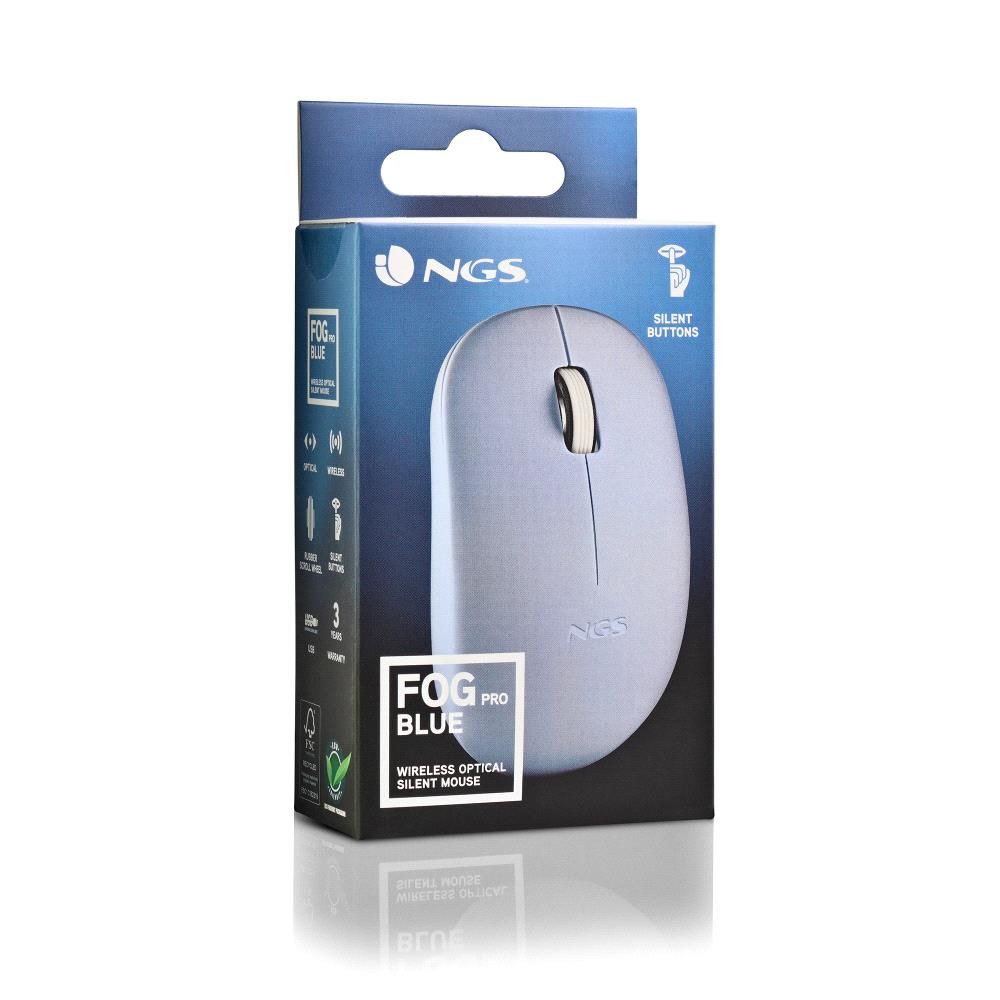 FOGPROBLUE - Ratn NGS FOG Pro Ergonmico ptico Ambidextro RF Wireless 2.4GHz 1000dpi 2 Botones Azul (FOGPROBLUE)