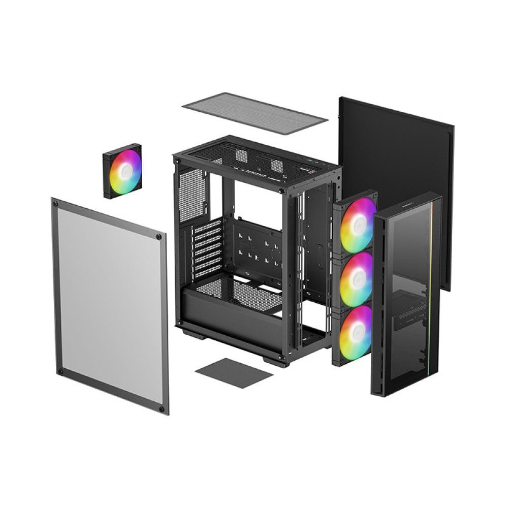 R-MATREXX55-BCADA4-G-4 - Semitorre DeepCool Matrexx 55 V4 C Panel Lateral de Cristal Templado Sin Fuente 1xUSB-A 3.0 1xUSB-C ATX mATX Mini-ITX Negra (R-MATREXX55-BCADA4-G-4)