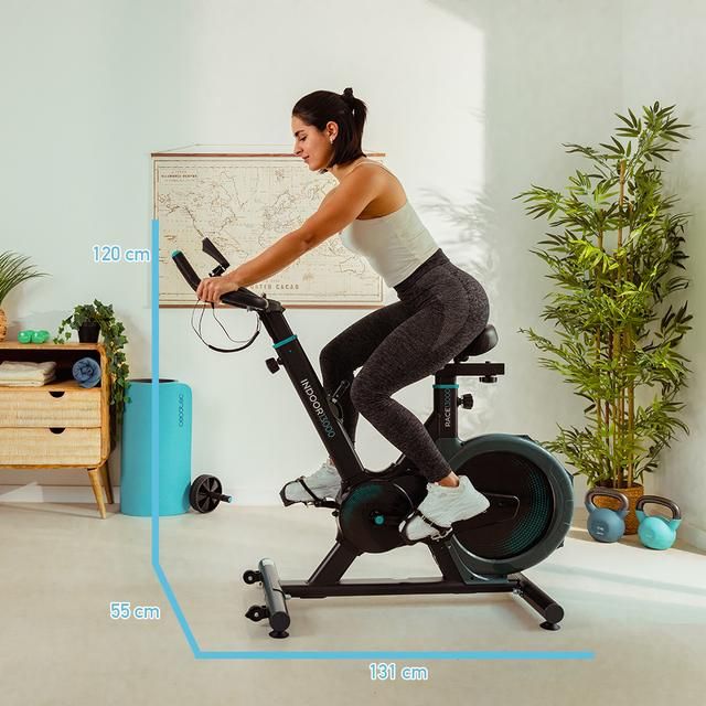 07242 - Bicicleta Esttica CECOTEC DrumFit Indoor 13000 Race Sprint. volante de inercia de 13 Kg. Pulsmetro. Pantalla LCD, Soporte para dispositivos. Ruedas de transporte. Resistencia por friccin Silln ajustable vertical y horizontalmente. Peso de 110KG(07242)