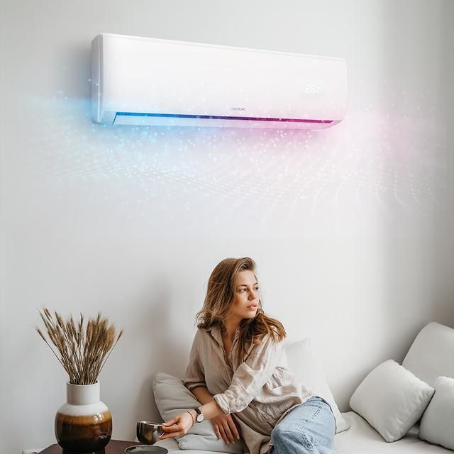 08185 - A.C. CECOTEC AirClima 12000 Smartfresh 12000 BTU Pantalla LED 5 Modos (Ventilador/Refrigeracin/Calefaccin/Deshumidificacin/Noche) Bomba de Calor WiFi Mando a Distancia Blanco (08185)