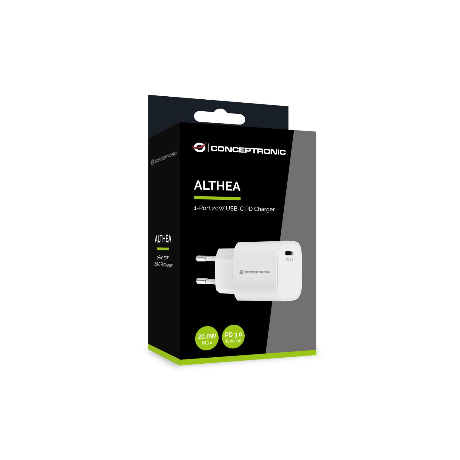 ALTHEA14W - Cargador de Pared CONCEPTRONIC 1xUSB-C PD 3.0 20W Blanco (ALTHEA14W)