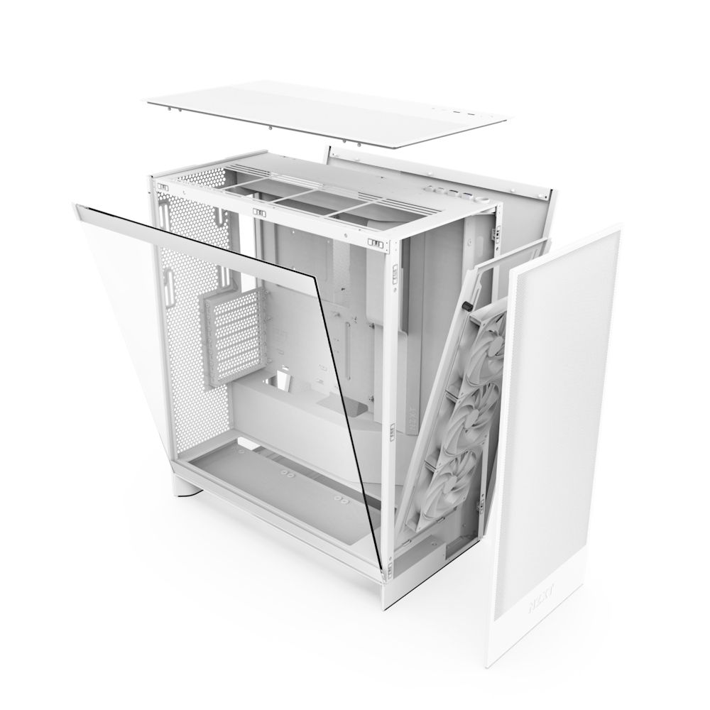 CM-H72FW-01 - Caja Nzxt H7 Flow Ventana Lateral de Cristal Templado 2xUSB-A 3.0 1xUSB-C 3.1 ATX EATX mATX Mini-ITX Blanca (CM-H72FW-01)