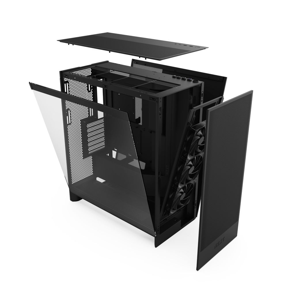 CM-H72FB-01 - Caja NZXT H7 Flow Ventana Lateral de Cristal Templado 2xUSB-A 3.0 1xUSB-C 3.1 ATX EATX mATX Mini-ITX Negra (CM-H72FB-01)