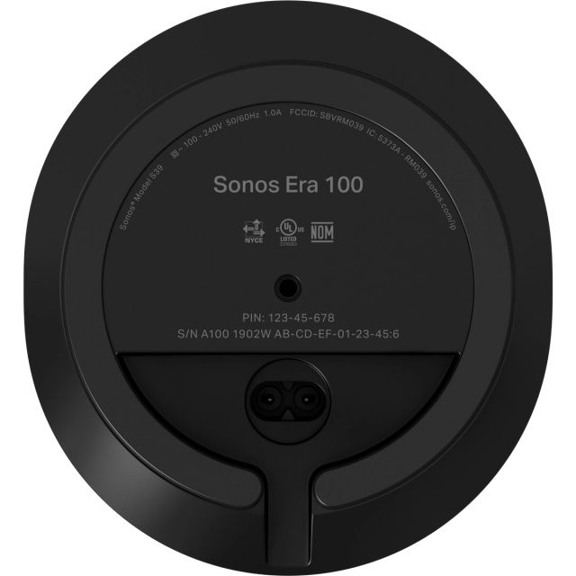 SNS-E10G1EU1BLK - Altavoz Porttil Estreo SONOS Era 100 3.5mm Entrada Auxiliar Wifi Bluetooth 5.0 USB-C AirPlay Micrfono Amplificador Ecualizador Negro (SNS-E10G1EU1BLK)