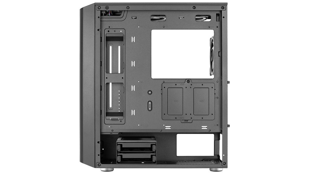 INTERESTELAR - Caja AEROCOOL Ventana Lateral de Cristal Templado ARGB 2xUSB-A 3.0 1xUSB-C 3.1 ATX mATX Mini-ITX Negra (INTERESTELAR)