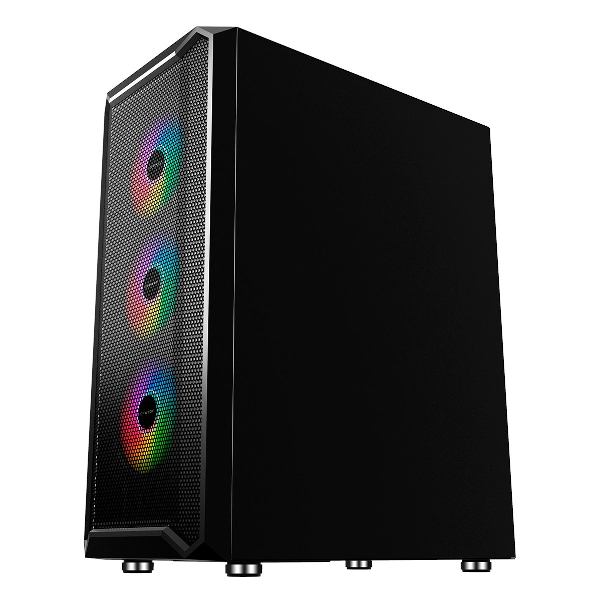 UK511208 - Caja Gaming UNYKA Armor Ventana Lateral de Cristal Templado ARGB 2xUSB-A 3.0 1xUSB-C 3.1 ATX mATX ITX Negra (UK511208)