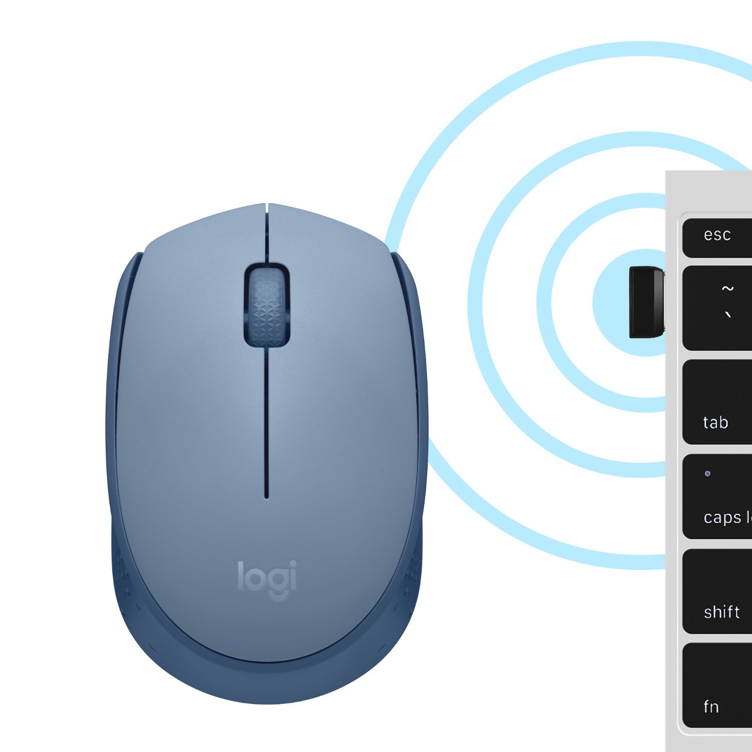 910-006866 - Ratn Logitech M171 ptico Ambidextro Wireless RF 3 Botones Gris Azulado (910-006866)