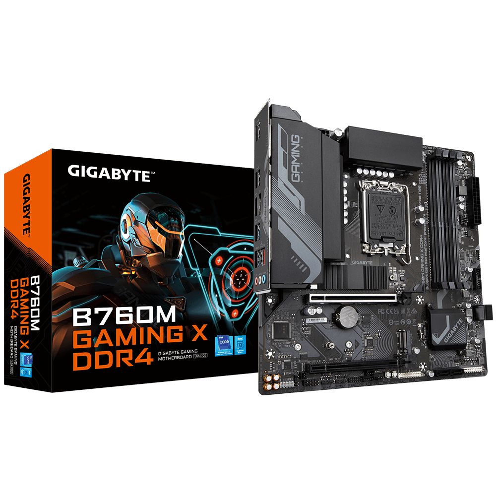 9MB76MGX4-00-10 - Placa base GIGABYTE B760M GAMING XDDR4: (1700) 4DDR4 M.2 SATA3 PCIe USB 2.0/3.0 HDMI DP 7.1 mATX Gigabit Ethernet 2.5