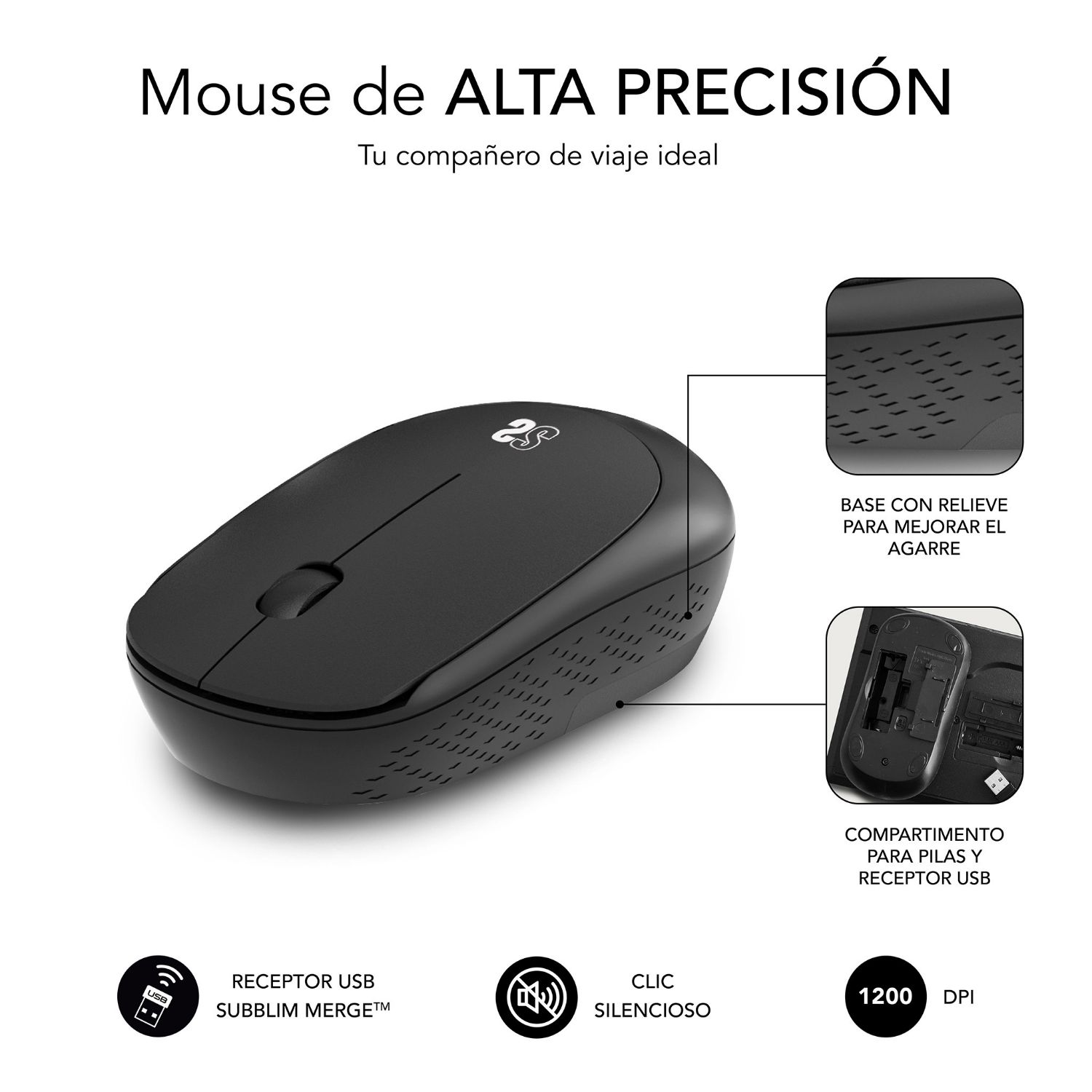 SUBMP-03HP001 - Pack SUBBLIM Harmony Ratn/Alfombrilla Negro (SUBMP-03HP001)