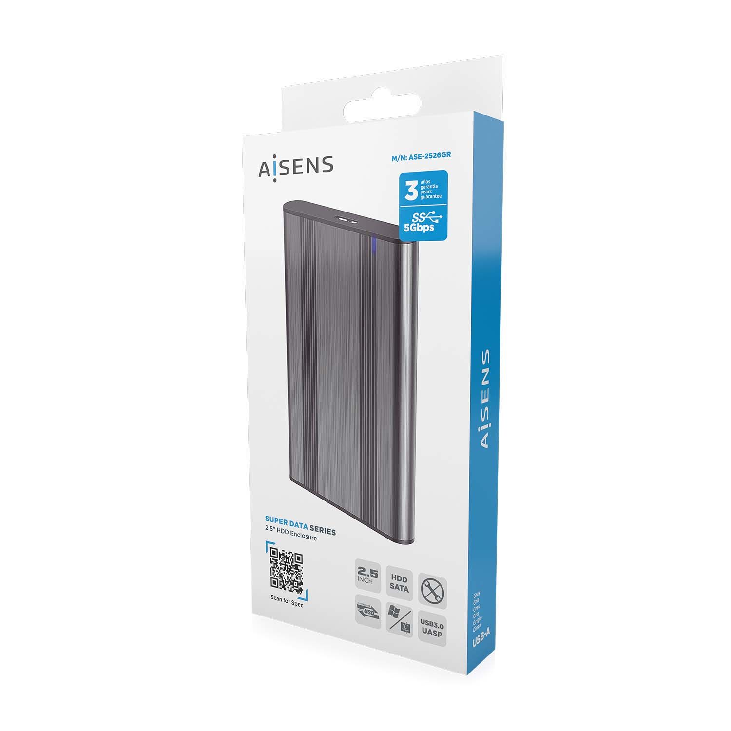 ASE-2526GR - Caja AISENS HDD 2.5