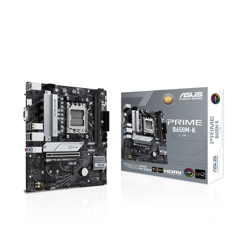 90MB1F60-M0EAY0 - Placa base ASUS PRIME B650M-K: (AM5) 2DDR5 SATA3 M.2 PCIe USB 2.0 USB-A 3.0/3.1 VGA HDMI RJ45 PS/2 7.1 mATX Gigabit Ethernet 2.5