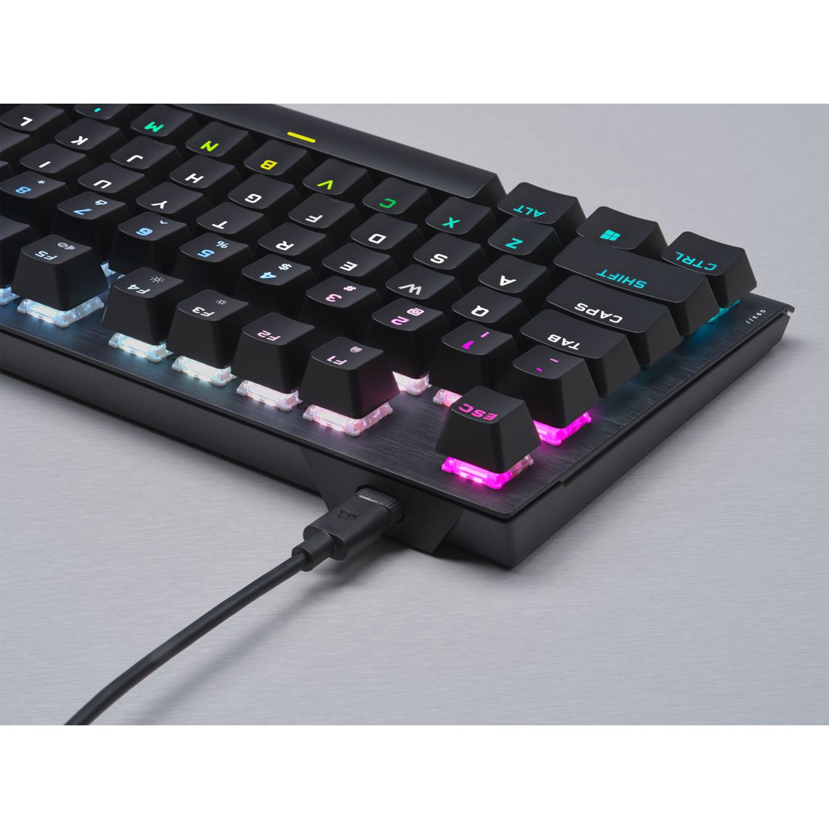 CH-911D01A-ES - Teclado Gaming Corsair K60 Pro TKL Optomecnico RGB QWERTY 88 Teclas Antifantasma USB-A Negro (CH-911D01A-ES)