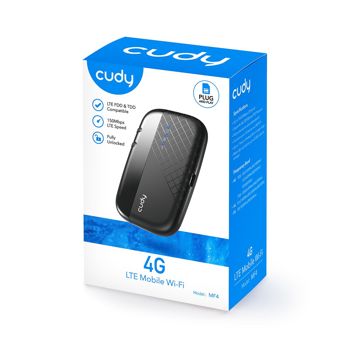 MF4 - Router Porttil CUDY WiFi 4 USB 2.0 4G LTE Antena Interna Negro (MF4)