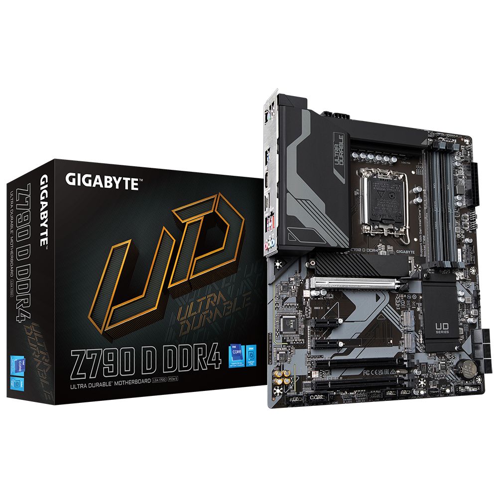 9MZ79UD4-00-10 - GIGABYTE Z790 D DDR4: (1700) 4DDR4 M.2 SATA3 PCIe 4.0 USB 2.0 USB-A 3.0/3.1 USB-C 3.1 HDMI RJ45 ATX Gigabit Ethernet