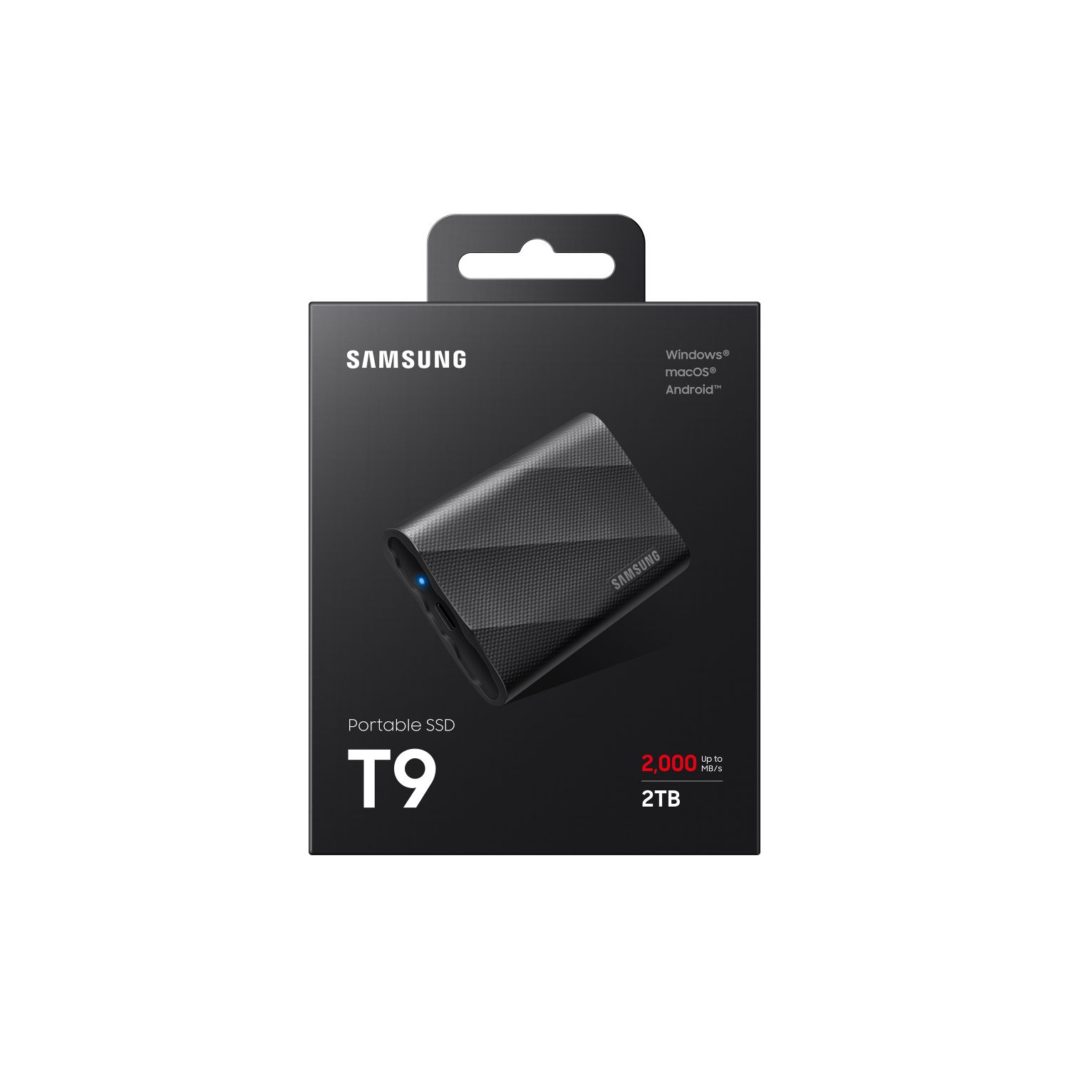 MU-PG2T0B/EU - Disco SSD Samsung T9 2Tb NVMe USB-C 3.1 Lectura 2000 Mb/s Escritura 1950 Mb/s Negro (MU-PG2T0B/EU)