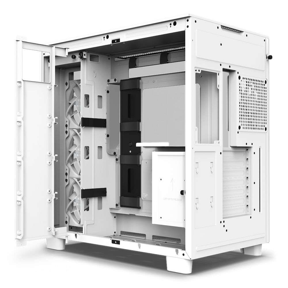 CM-H91FW-01 - Caja NZXT H9 Flow Panel Lateral de Cristal Templado RGB 2xUSB-A 3.0 1xUSB-C 3.1 ATX mATX Mini-ITX Blanca (CM-H91FW-01)